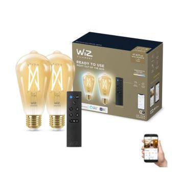 KÉSZLET 2xLED Dimmelhető izzó ST64 E27/7W/230V 2000-5000K CRI 90 Wi-Fi + távirányító-WiZ 871951455015501 kép