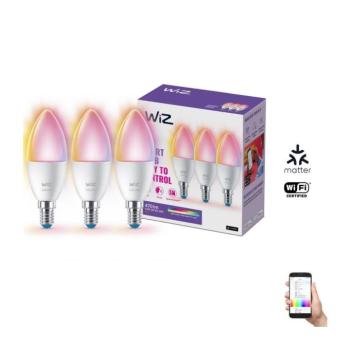 SZETT 3xLED RGBW C37 E14/4,9W/230V 2200-6500K CRI90 Wi-Fi-WiZ dimmable 8720169075672 kép
