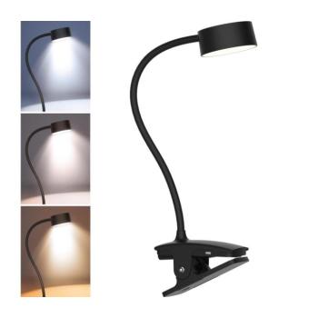 WO3001-B-LED Dimmelhető flexibilis lámpa klipsszel LED/2W/5V 3000/4000/6500K fekete WO3001-B