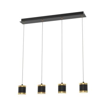 Wofi 7003-404 - LED dimmelhető drótkábeles csillár TOULOUSE 4xLED/8,5W/230V fekete/arany 7003-404 kép