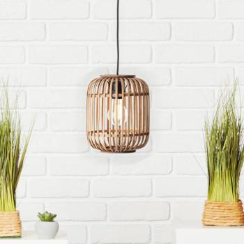 Woodrow függőlámpa, Ø 21,5 cm, világos fa, bambusz/metál kép