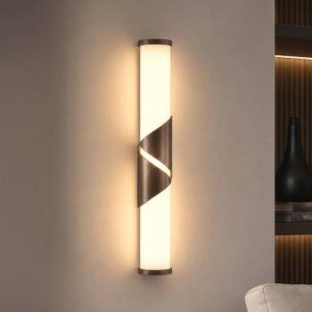 Wrap LED fali világítás, IP44, bronz, fém, üveg, 3 000 K kép