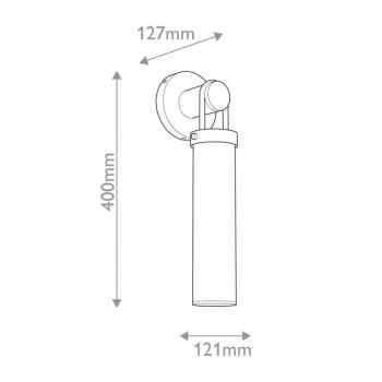 WYNWOOD fali lámpa, antik sárgaréz Magasság 40 cm Fém/opálüveg E27 kép