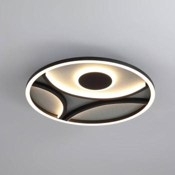 Zendisc LED mennyezeti lámpa, félkör alakú motívum, Ø 39 cm, fekete kép