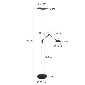 Zenith 2 fekete LED álló lámpa, olvasólámpa, CCT távirányítóval kép