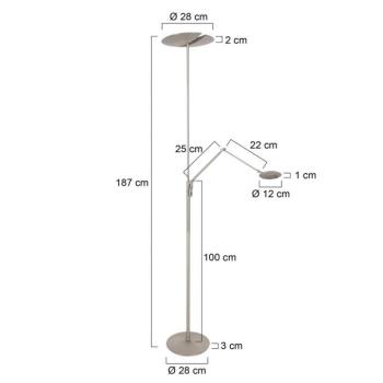 Zenith 2 LED álló lámpa, acél, olvasólámpa, CCT, távirányító kép