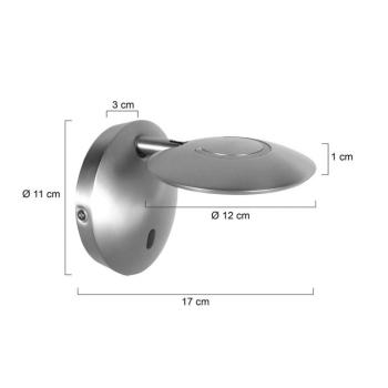 Zenith 2 LED fali lámpa, acélszínű, CCT, fém, dugasz kép