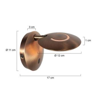 Zenith 2 LED fali lámpa, bronz, CCT, fém, dugasz kép