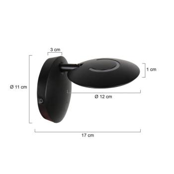 Zenith 2 LED fali lámpa, fekete, CCT, fém, dugasz kép