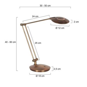 Zenith 2 LED íróasztal lámpa, bronz, CCT, távirányítóval kép