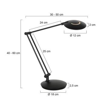 Zenith 2 LED íróasztal lámpa, fekete, CCT, távirányítóval kép