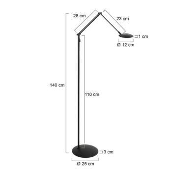Zenith2 LED álló lámpa, 1 izzó, fekete, CCT, távirányítóval kép