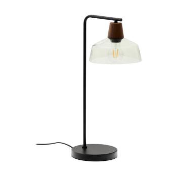 Zöld-sötét natúr színű asztali lámpa üveg búrával (magasság 55 cm) Silex – Kave Home kép
