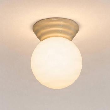 Zori mennyezeti világítás, bézs/opál, átmérő 16 cm, kerámia/üveg, IP44 kép
