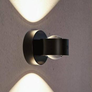 Zorik LED kültéri falilámpa, akkumulátoros, fekete, 10 cm, IP44, dimmelhető