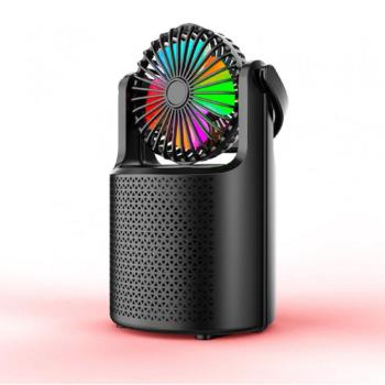 ZQS-1440 Bluetooth hangszóró 1500mAh akkumulátorral és RBG fényekkel a nyári bulikhoz – 2in1 hangszóró és mini ventilátor (BBV) kép