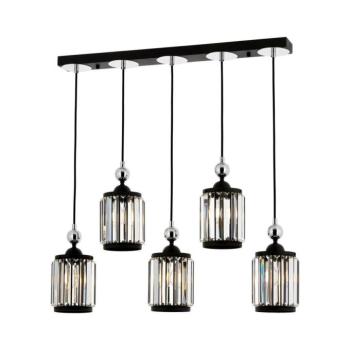 Zsinóros csillár CRYSTALLINE 5xE27/40W/230V fekete 301AUR1275 kép