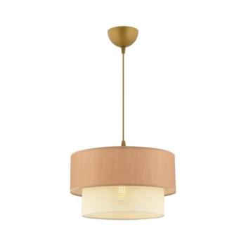 Zsinóros függőlámpa ECHO 1xE27/60W/230V barna/krém 390FLH2518 kép