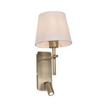 Zuma Line W4106-2AB+WH-LED Fali lámpa LUNA 1xE27/40W/230V + LED/2,5W sárgaréz/fehér W4106-2AB+WH kép