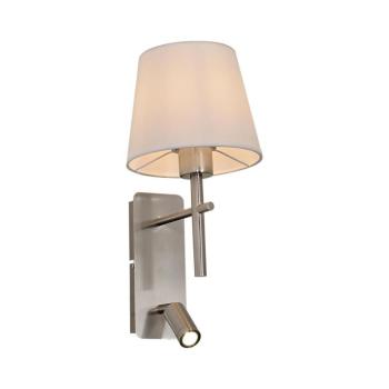 Zuma Line W4106-2SN+WH-LED Fali lámpa LUNA 1x E27/40W/230V + LED/2,5W króm/fehér W4106-2SN+WH kép